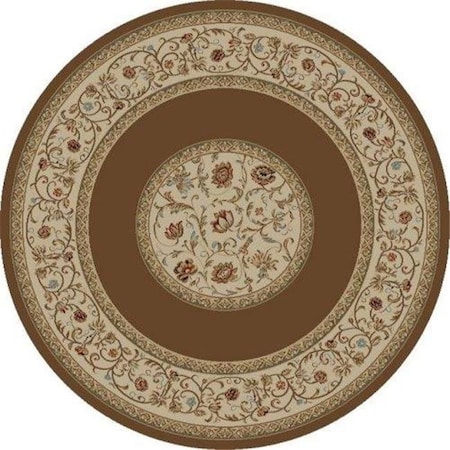 Concord Global Trading Concord Global 62389 7 ft. 10 in. Ankara Floral Border - Round; Brown 62389